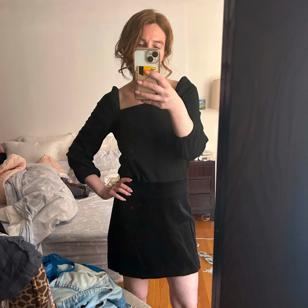 NWT J. Crew velvet miniskirt, black, sz. 4